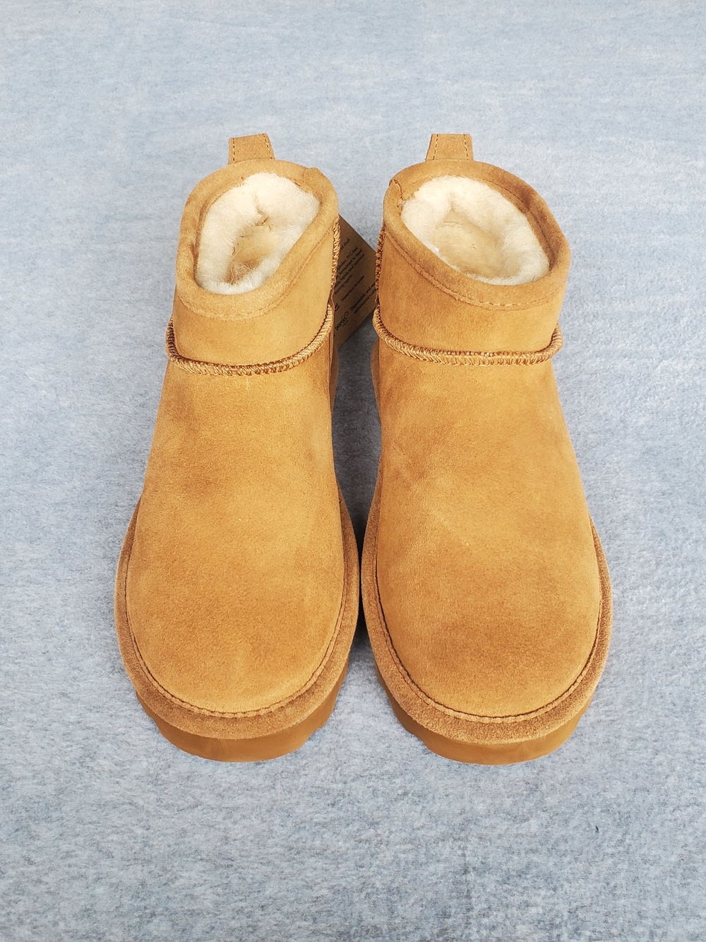 BearPaw Chestnut Suede Shearling-Lined Ankle Boots